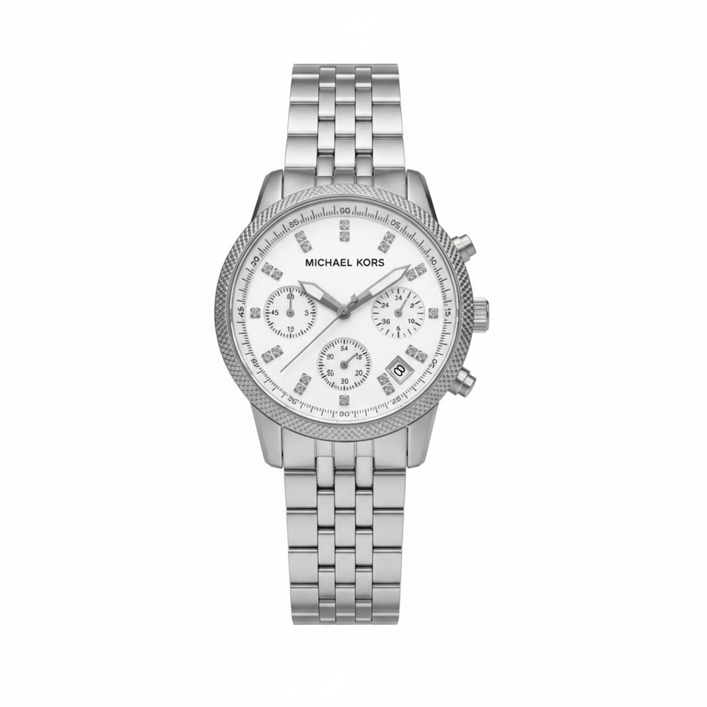 Michael Kors Silver Mother of Pearl Chronograph Watch